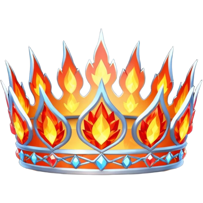 fantasy magic tiara of fire and ash low poly emoji