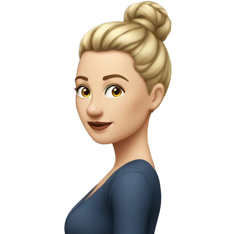 profle picture stunning curvy white woman, high ponytail emoji