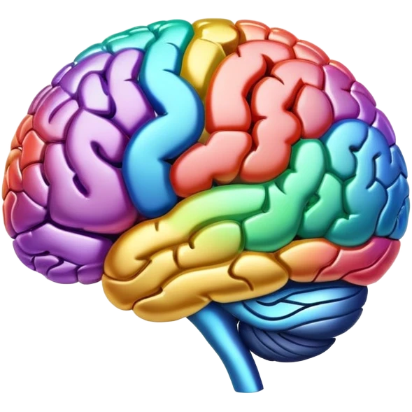 Brain with creativity colored sparkles emoji