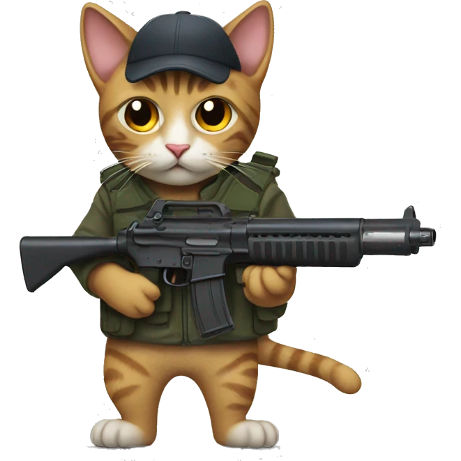 Cat with a gun emoji