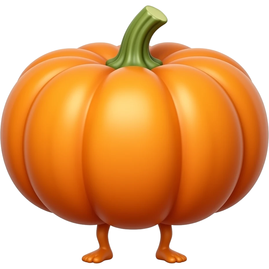 Pumpkin with legs only with no arms emoji