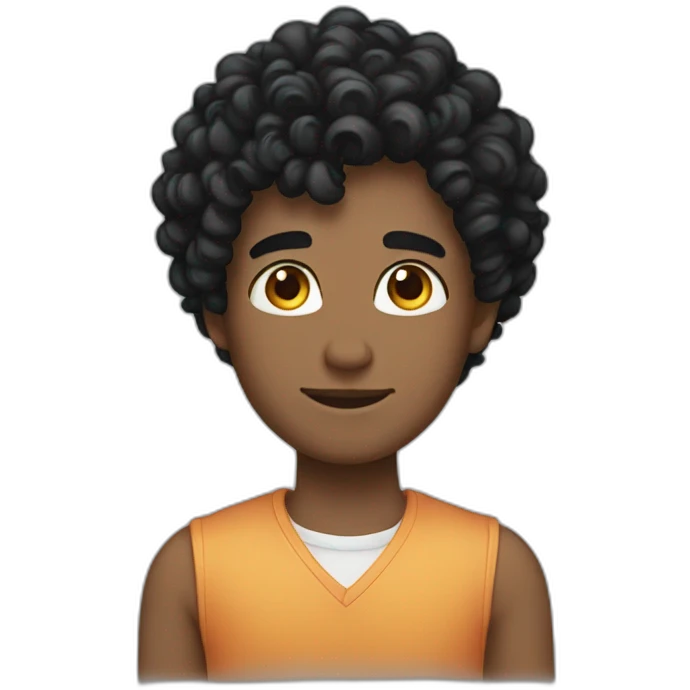 A gay a black hair curly  emoji
