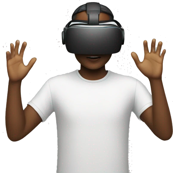 a person playing VR facing the wall emoji