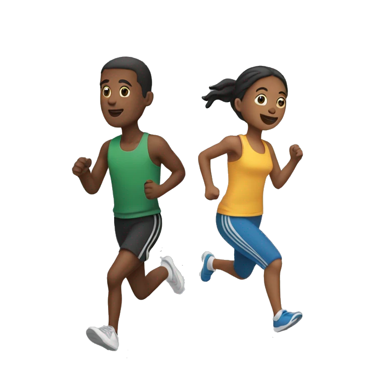 two people running together emoji