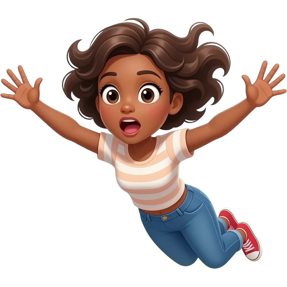 brown woman falling emoji