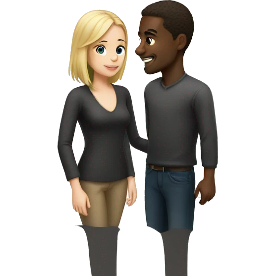 Black man with a white girl emoji