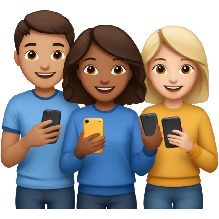 students chating and laughfing emoji