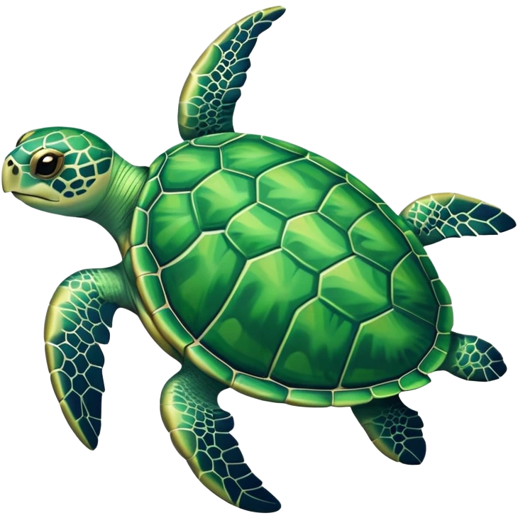 cute sea turtle swimming emoji
