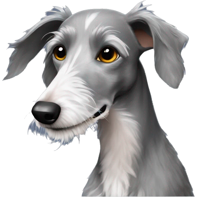  black scruffy hair happy bedlington whippet emoji