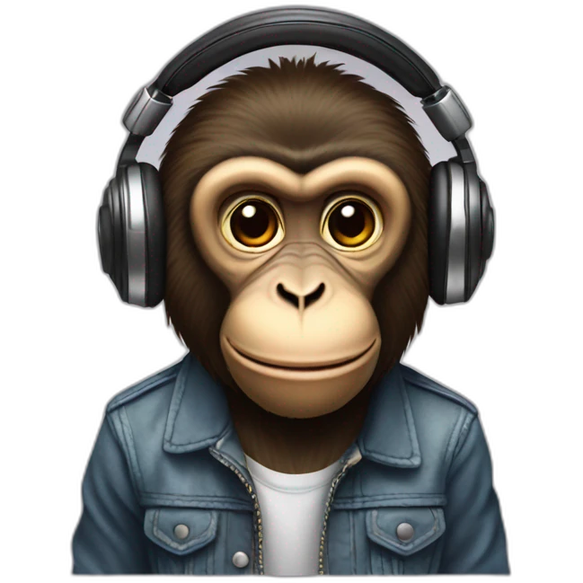 dj monkey emoji