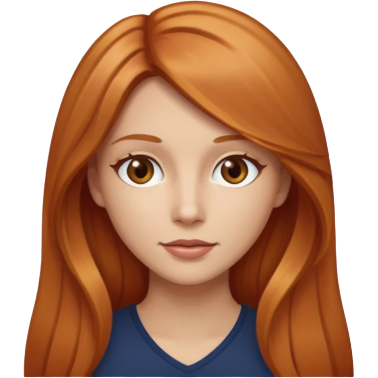 girlfriend with long dark strawberry blonde hair with brown eyes emoji