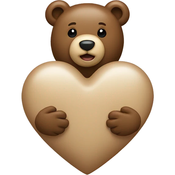 Beige heart and bear emoji