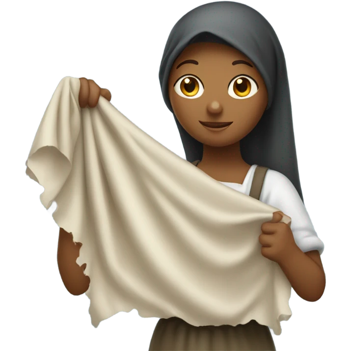 young washerwoman with large open cloth emoji