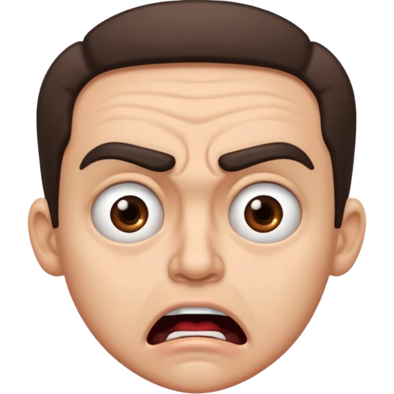 offended with mad eyebrows and open mouth emoji