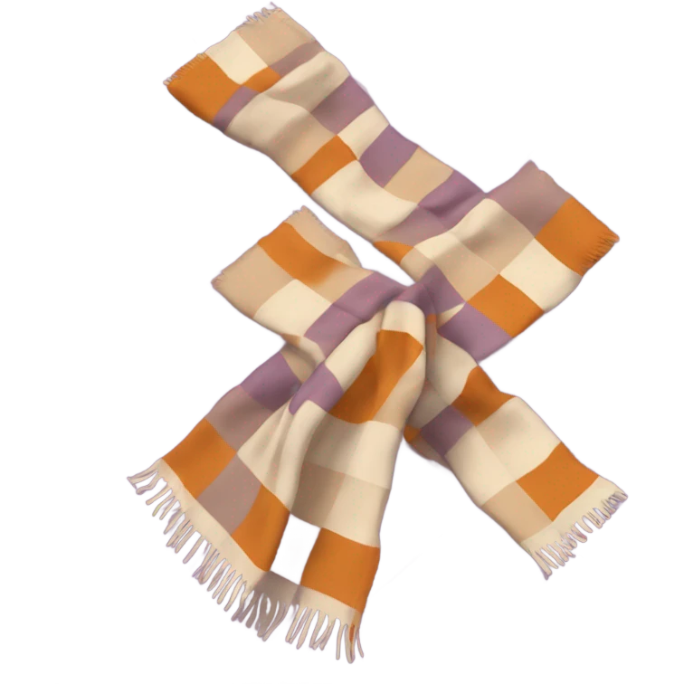 Scarf with Quadrats in violett, beige white and brown orange emoji