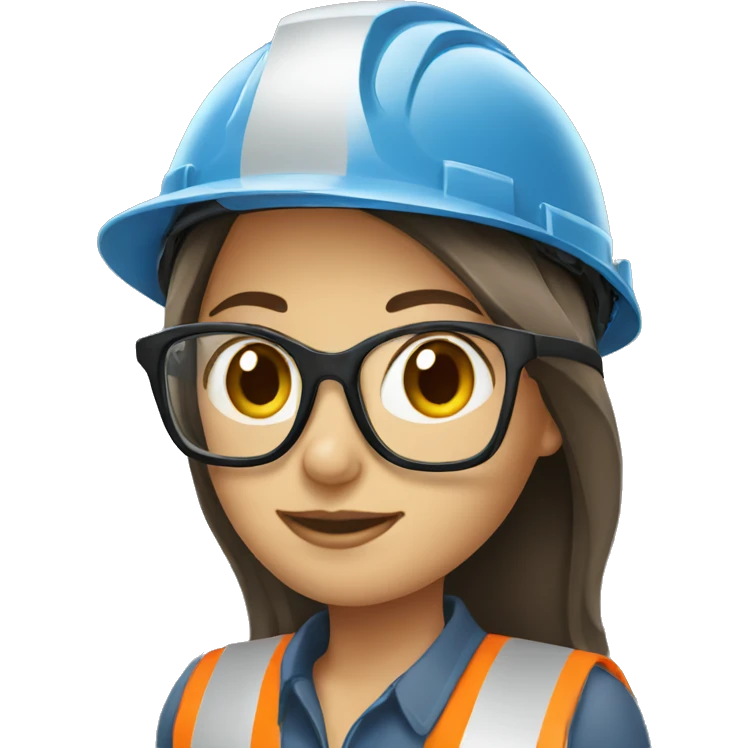 Safety girl construction with glasses emoji