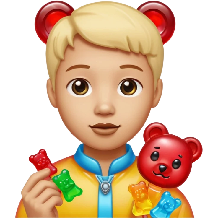 person made of candy, with accessories from candy emoji