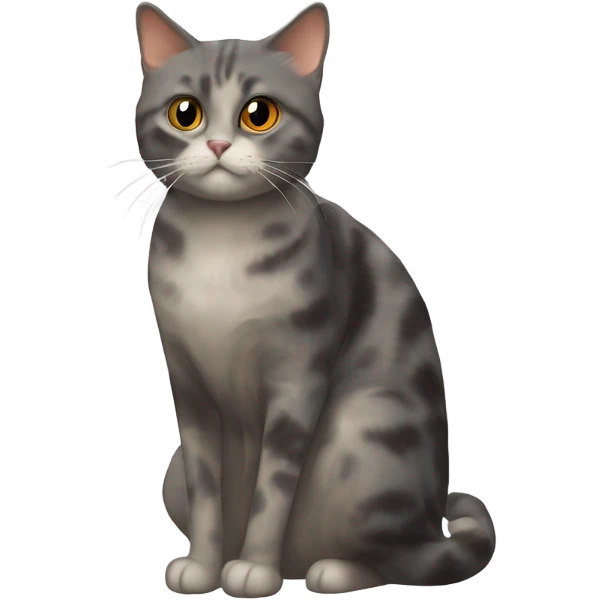 short hair tortoiseshell cat with a long hair grey cat ￼ emoji