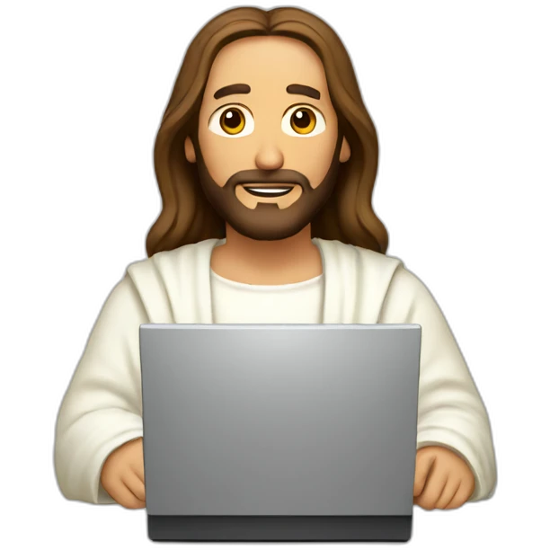 jesus with computer emoji