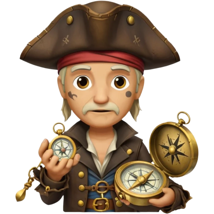 Ancient  Pirate with compass emoji