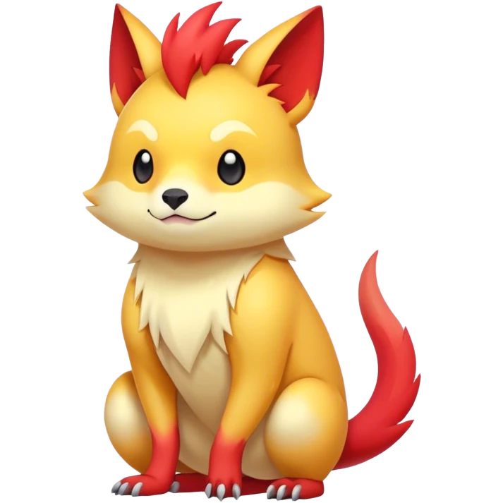 Cool cute edgy kawaii Quilava-animal-creature-hybrid full body emoji