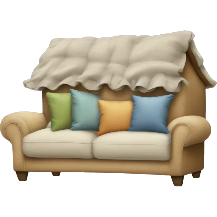 house made of pillows on the sofa emoji