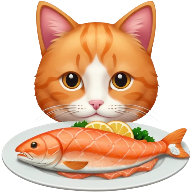 CAT with salmon dinner emoji
