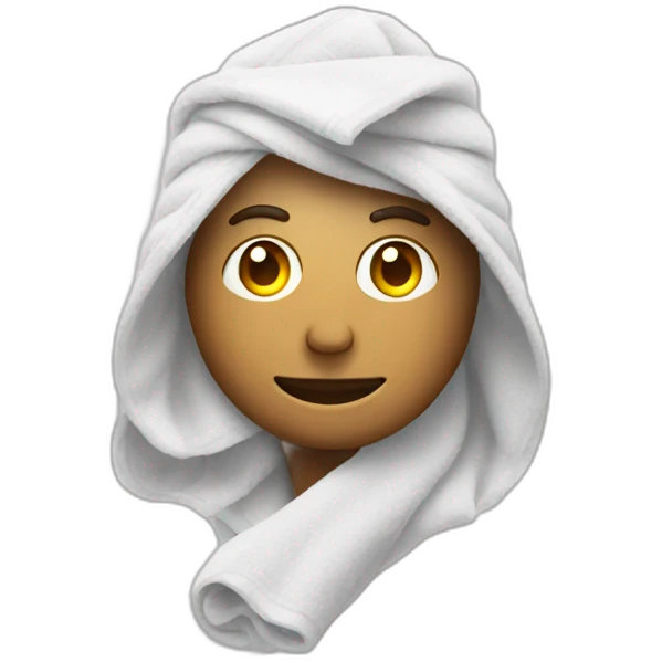 person with a towel on his head emoji