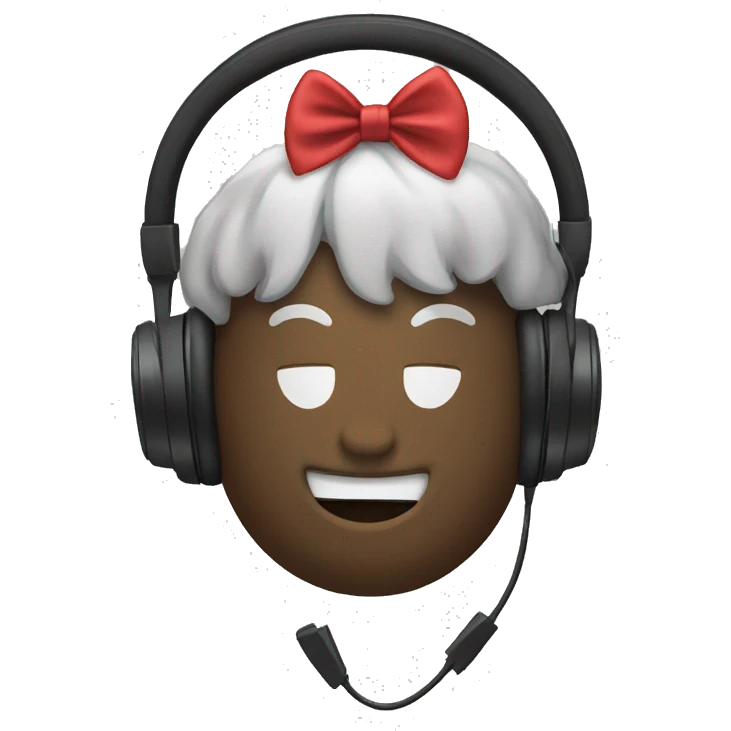 Headphones with bow emoji