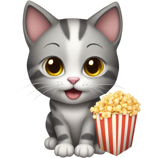 Kitten with popcorn  emoji