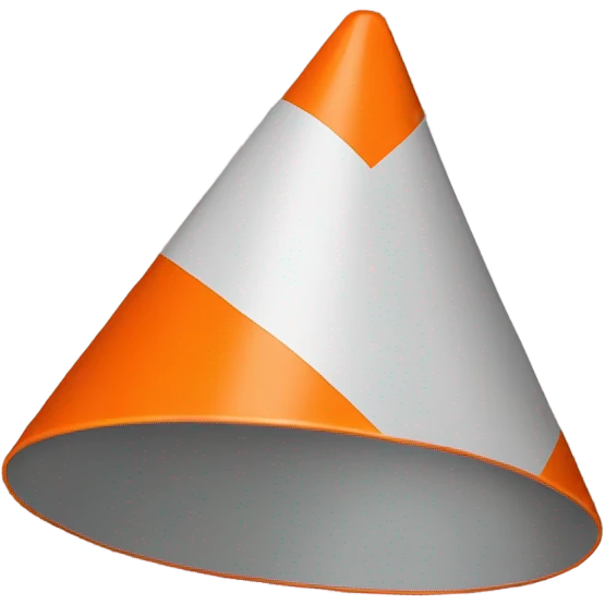Orange safety cone no stripes emoji