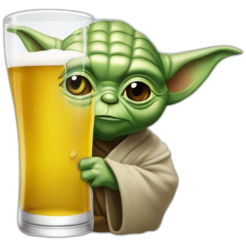 yoda buvant une bière emoji