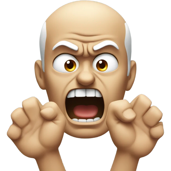 Angry face throwing hands emoji