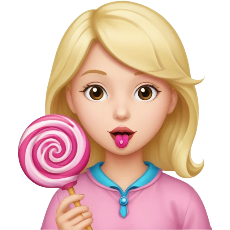 Girls sucks lolipop emoji