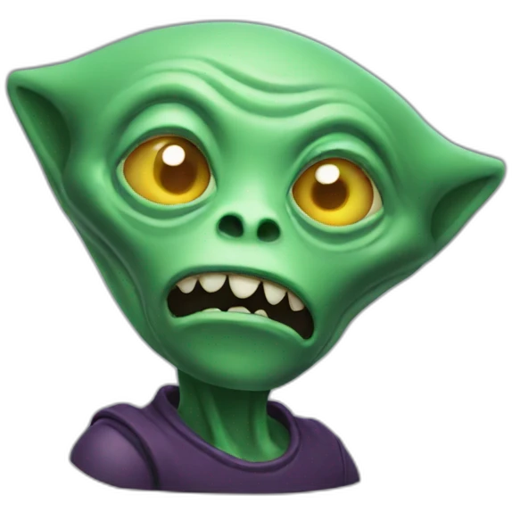 Tilted alien emoji