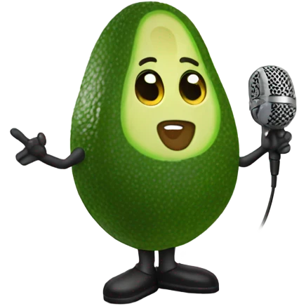 avocado with mic emoji