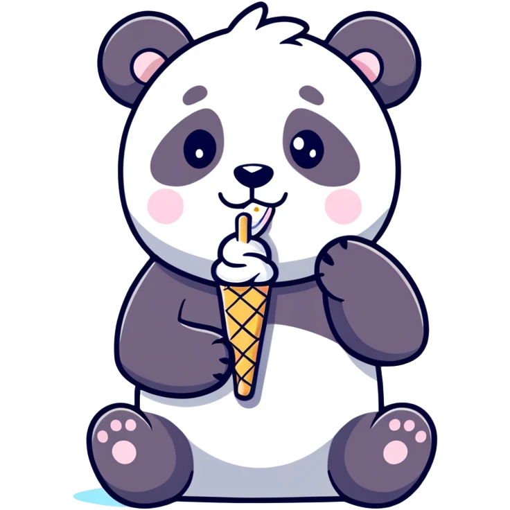 Panda eating ice cream emoji