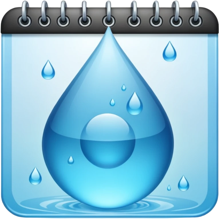 calendar with a highlighted droplet emoji
