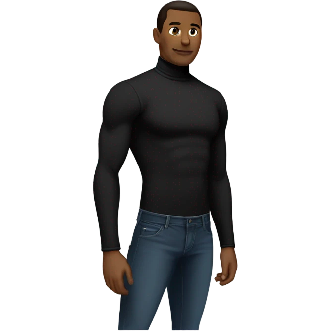 muscle fit black turtleneck shirt emoji