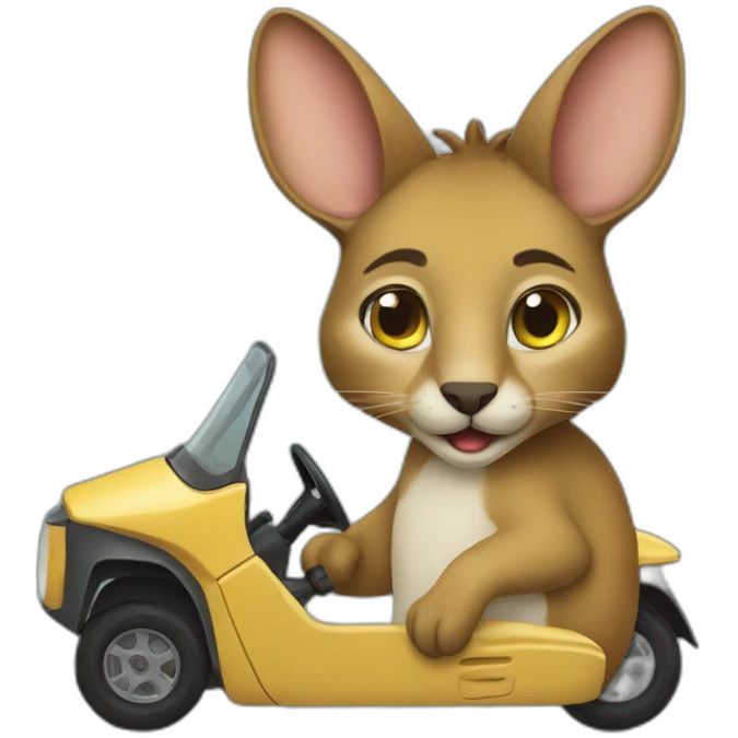 cat-wallaby-driving emoji