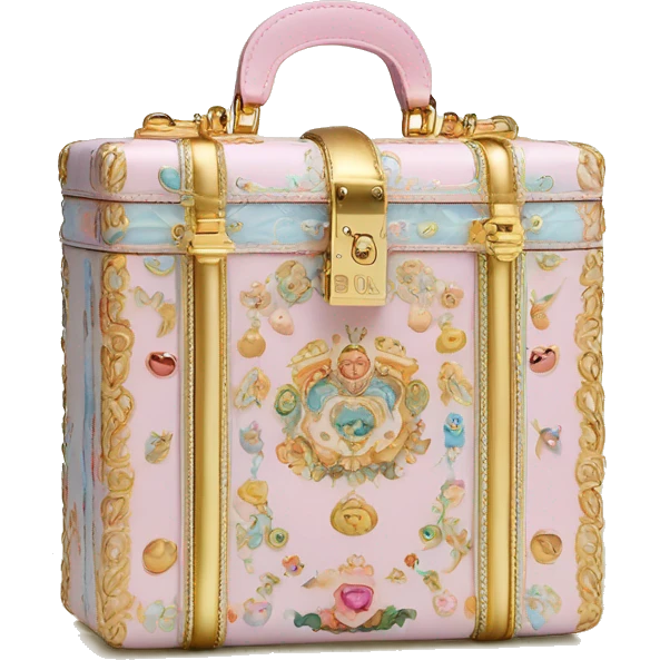 Dolce and Gabbana small box bag with colourful pastel ornament print and golden detais  emoji