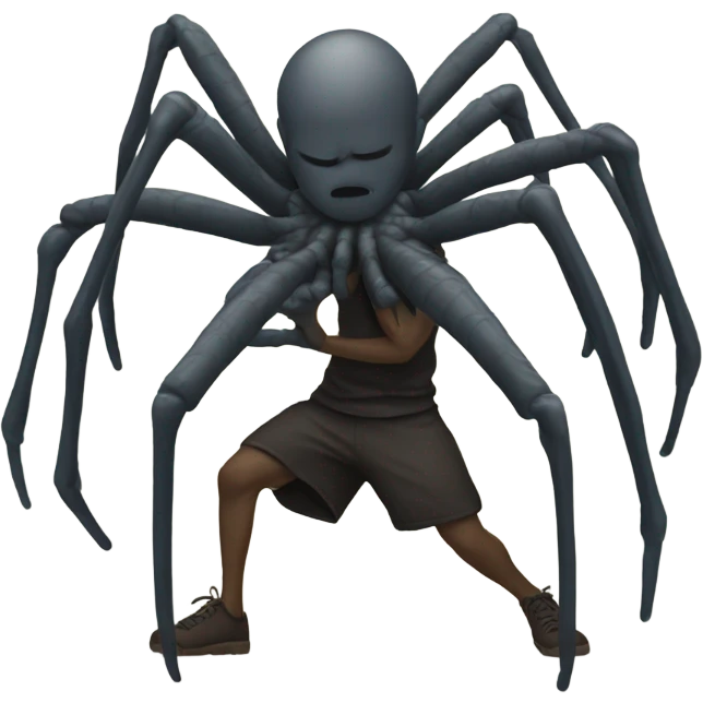 Man fighting giant spider emoji