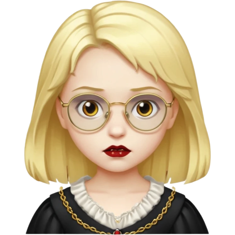 vampire kids with opticals half dress gold hair emoji