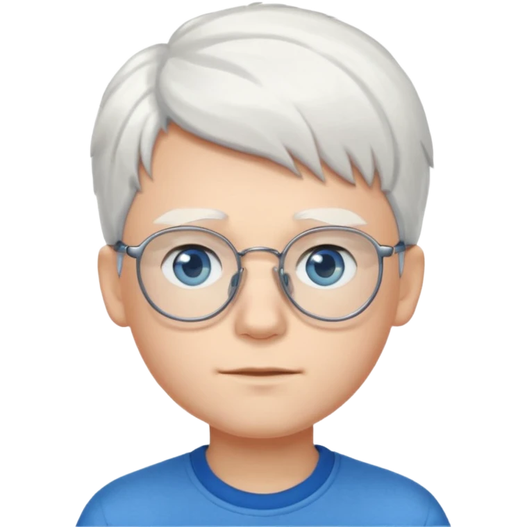 young boy with white hair and glasses emoji