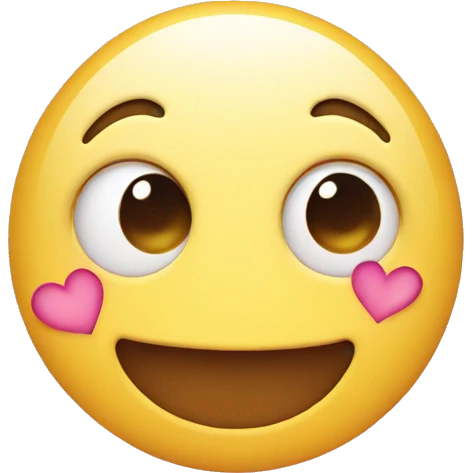 Emoji with shy expression and hearts on his face emoji