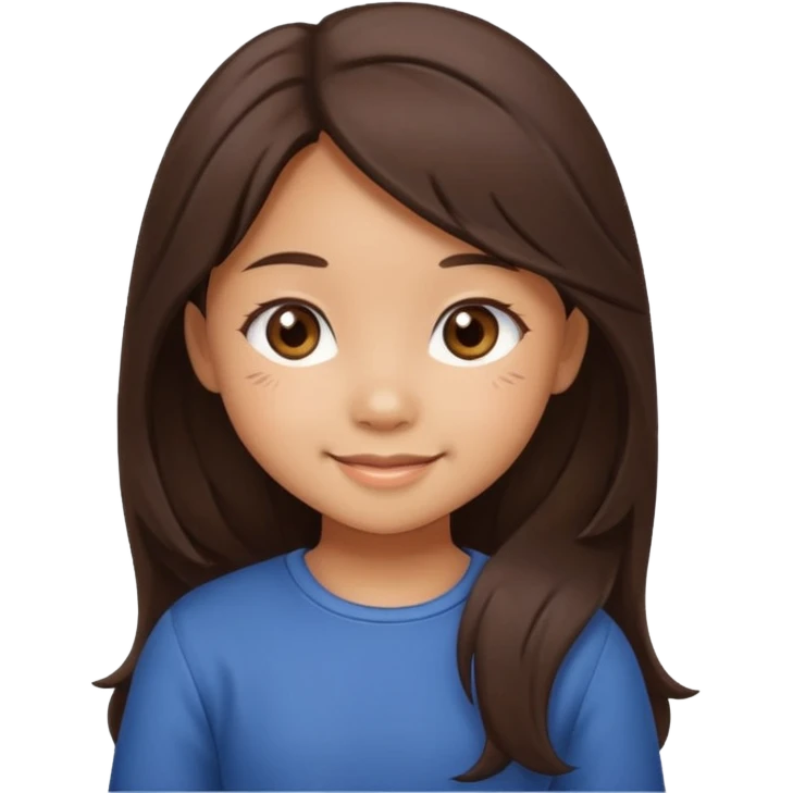Create 4 cute emoji-style illustrations of a Filipina girl, chibi cartoon style, round face, warm brown skin, long dark hair.
Emoji 1: smiling sweetly with soft eyes.
Emoji 2: blushing shyly, hands near face, kilig expression.
Emoji 3: playful wink with a small heart.
Emoji 4: blowing a kiss. emoji