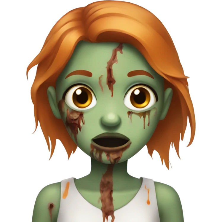 girl zombie with brown and a little bit of orange hair emoji