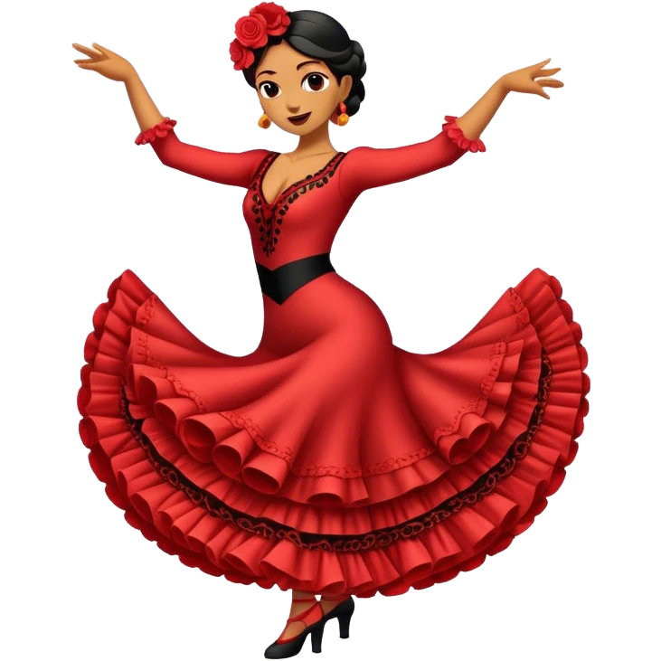 Cinematic Realistic Flamenco Pop Culture Emoji, featuring an expressive portrayal of traditional Spanish dance rendered with dynamic textures and passionate, vibrant lighting. emoji
