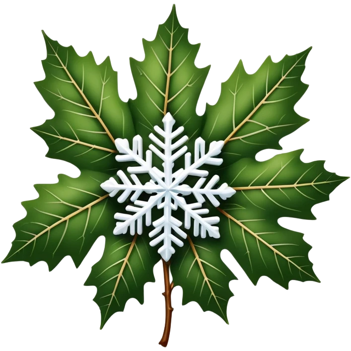 mulberry leaf and snowflake emoji