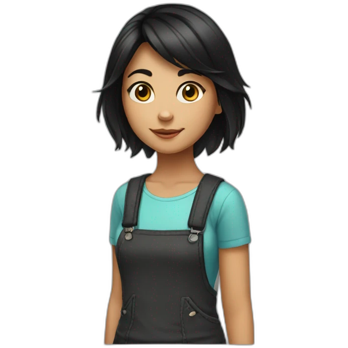 blackhair-cat-young-girl emoji